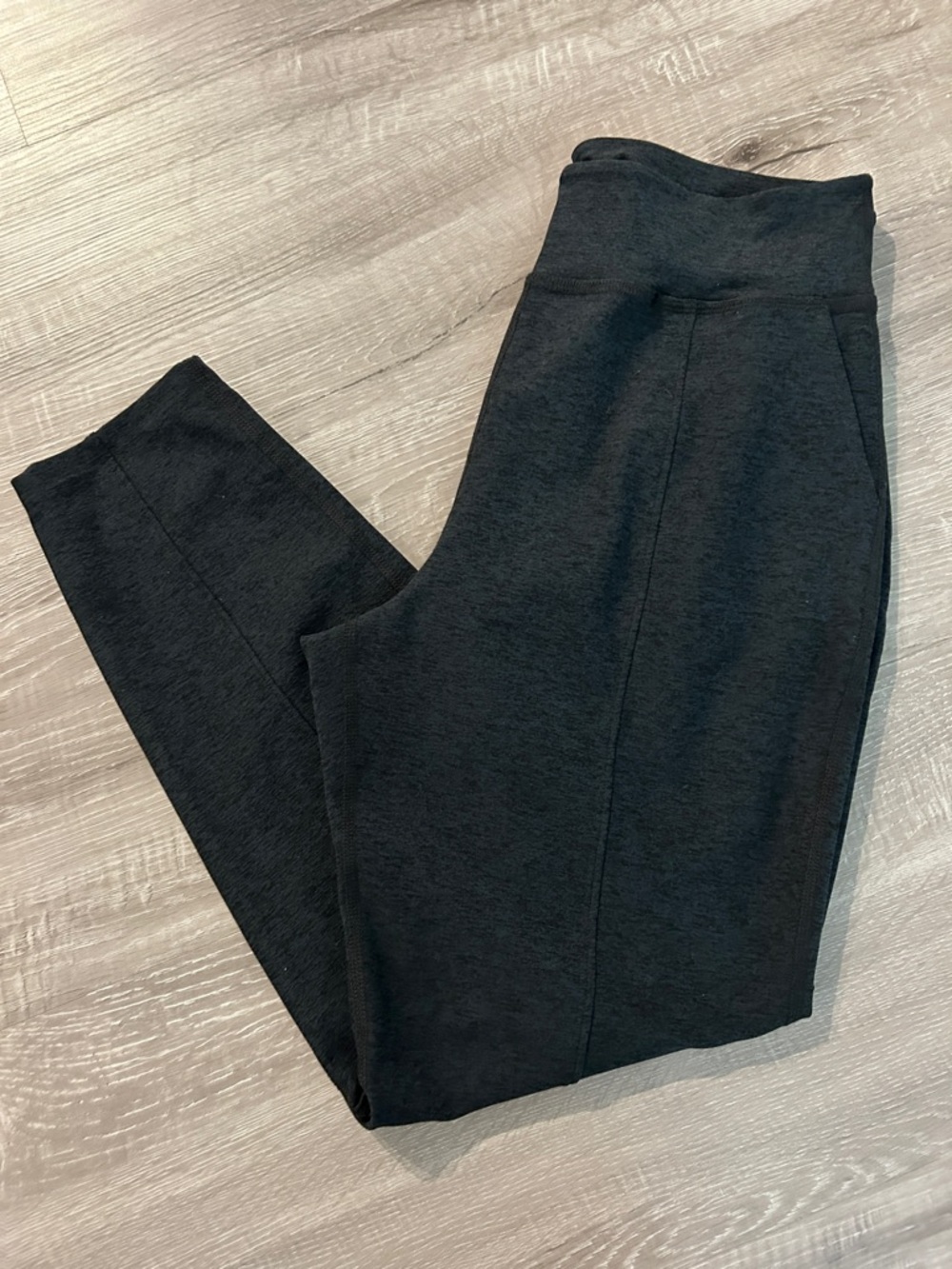 Beyond Yoga Black High-Waist Leggings with Subtle Logo